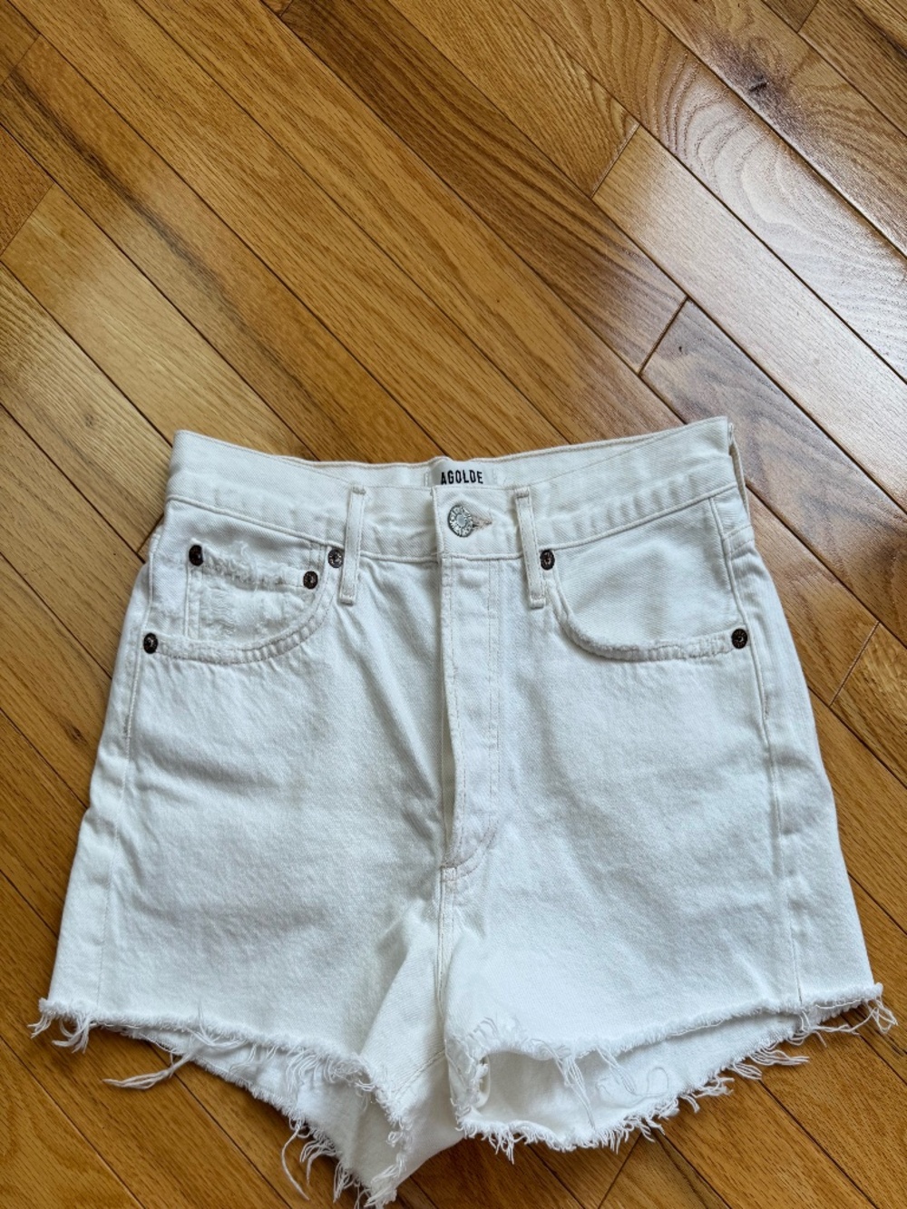 AGOLDE Parker shorts, white, size 26